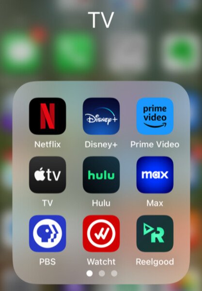 A Screenshot of the TV apps on my iPhone