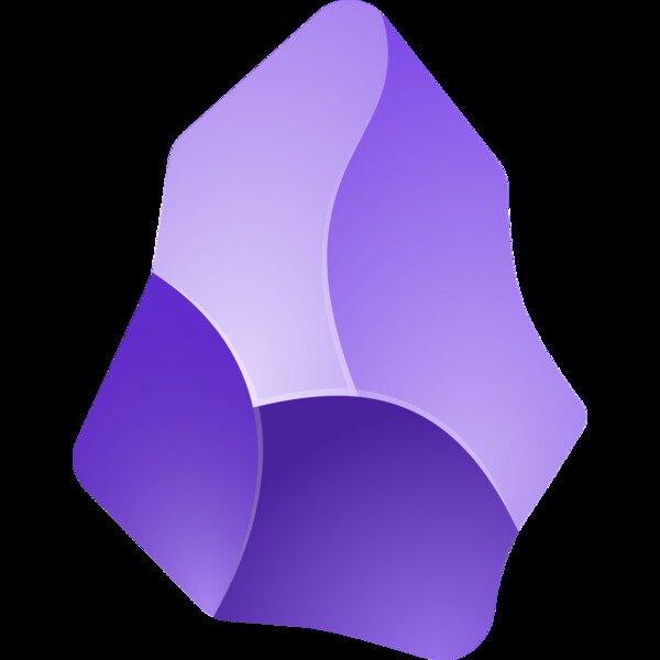 The  purple Obsidian logo for the Obsidian note-making app.