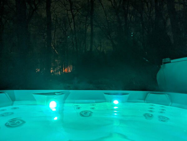 Nice relaxing night, got a little fresh snowfall today making it even cozier