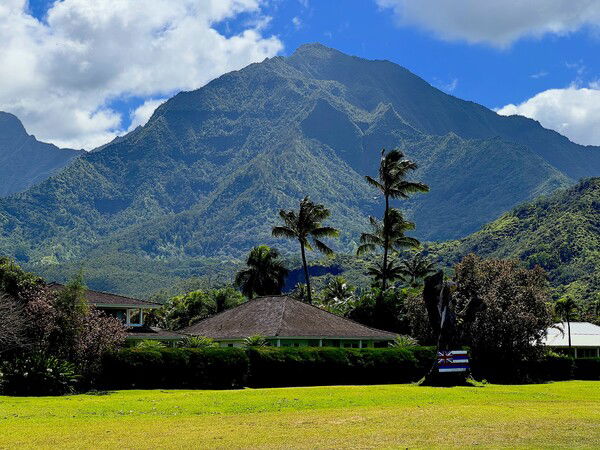 Mountains behind Hanalei Bay, Kauai