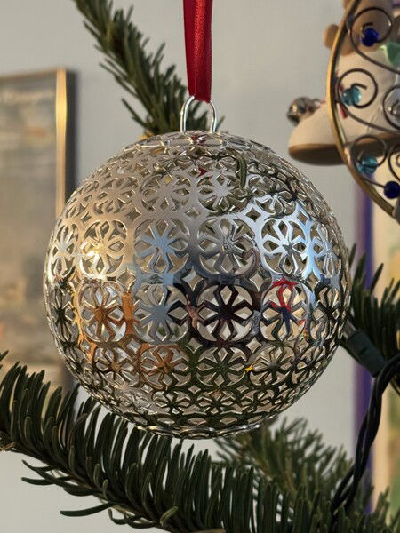 Silver ball ornament.