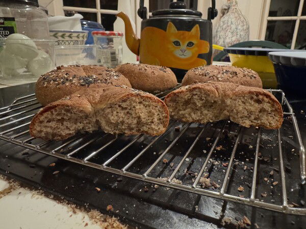 Fathead dough bagels! Delicious!