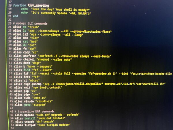 This is a section of my config.fish file containing my aliases.