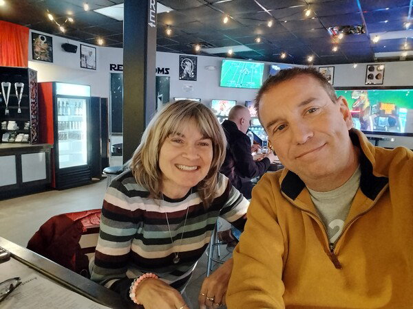 Date night. Dinner and drinks at Intermission Brewing them the Mountainfest short film festival.