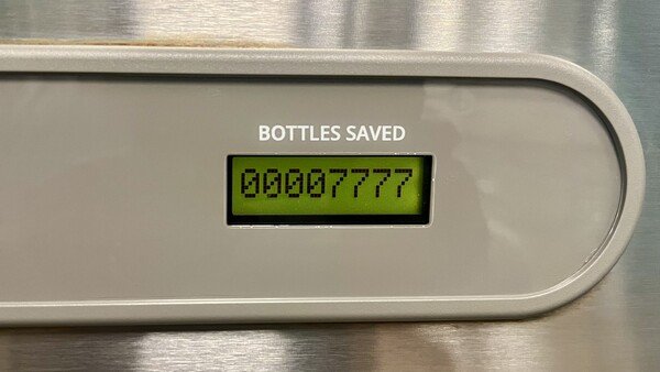 “Bottles saved” indicator on the water fountain reads 00007777. I am a god damned hero.
