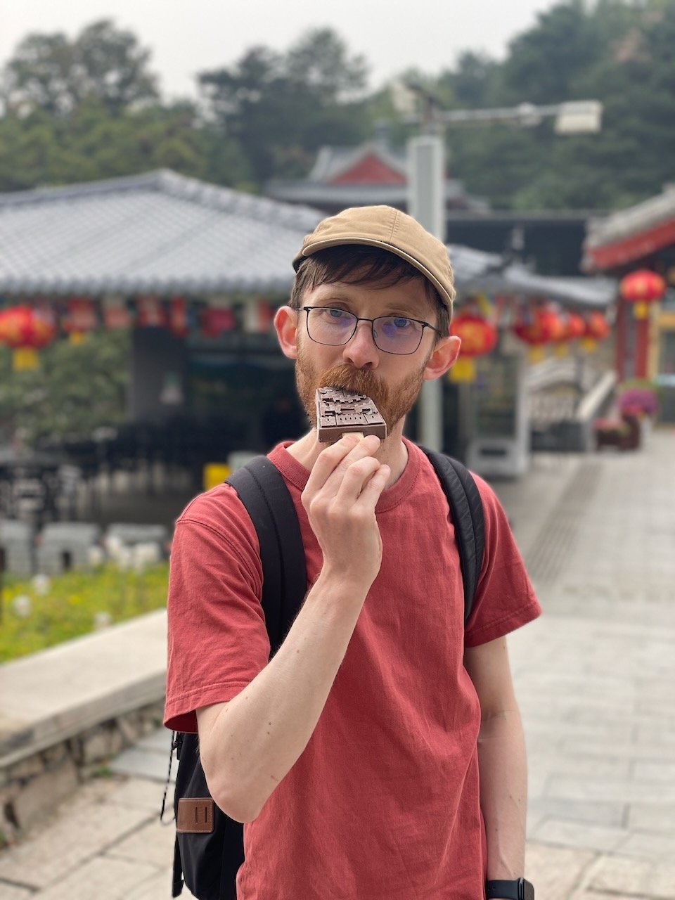 Me, eating an ice-pop shaped like the Great Wall of China