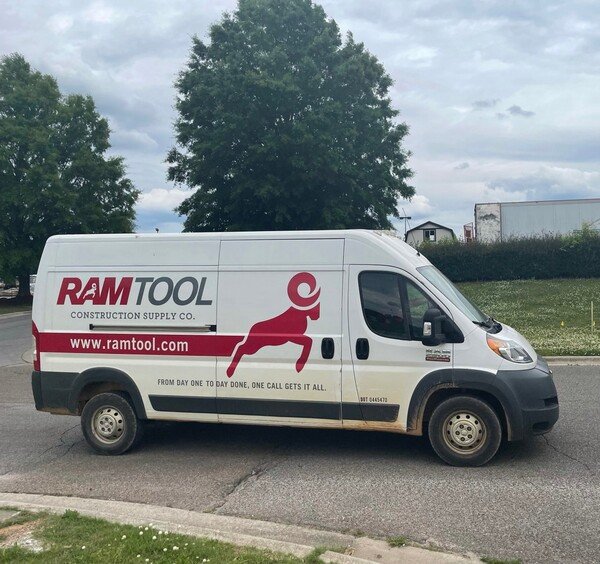Spotted the RamTool Construction Supply Company service vehicle on the road in Madison, Alabama the other day leaving the Home Depot parking lot.

RamTool uses a short, brandable two-word domain name with a prancing ram as its logo. I personally love the name and how brandable it is.