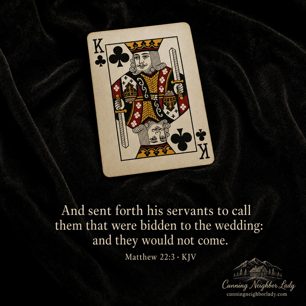 King of Clubs with Matthew 22:3 daily reading