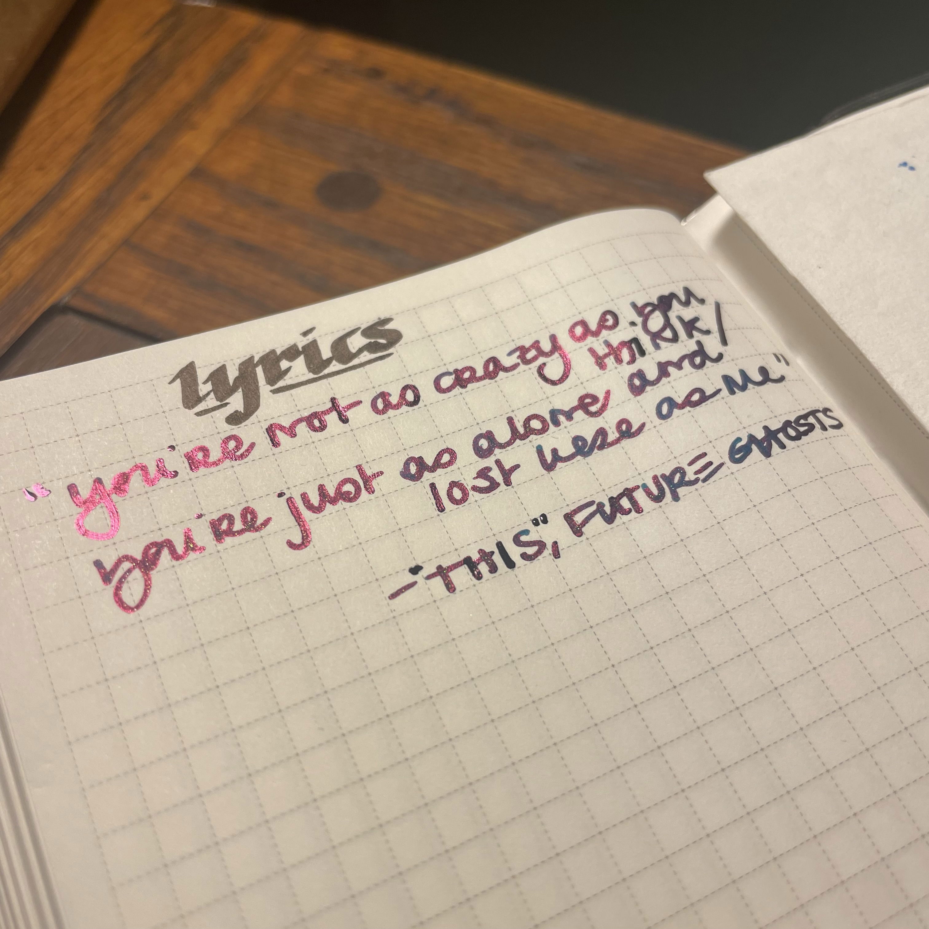 “You’re not as crazy as you think / You’re just as alone and lost here as me” – lyrics from “This” by Future Ghosts