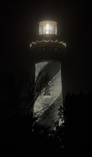 St. Augustine Lighthouse at night. 