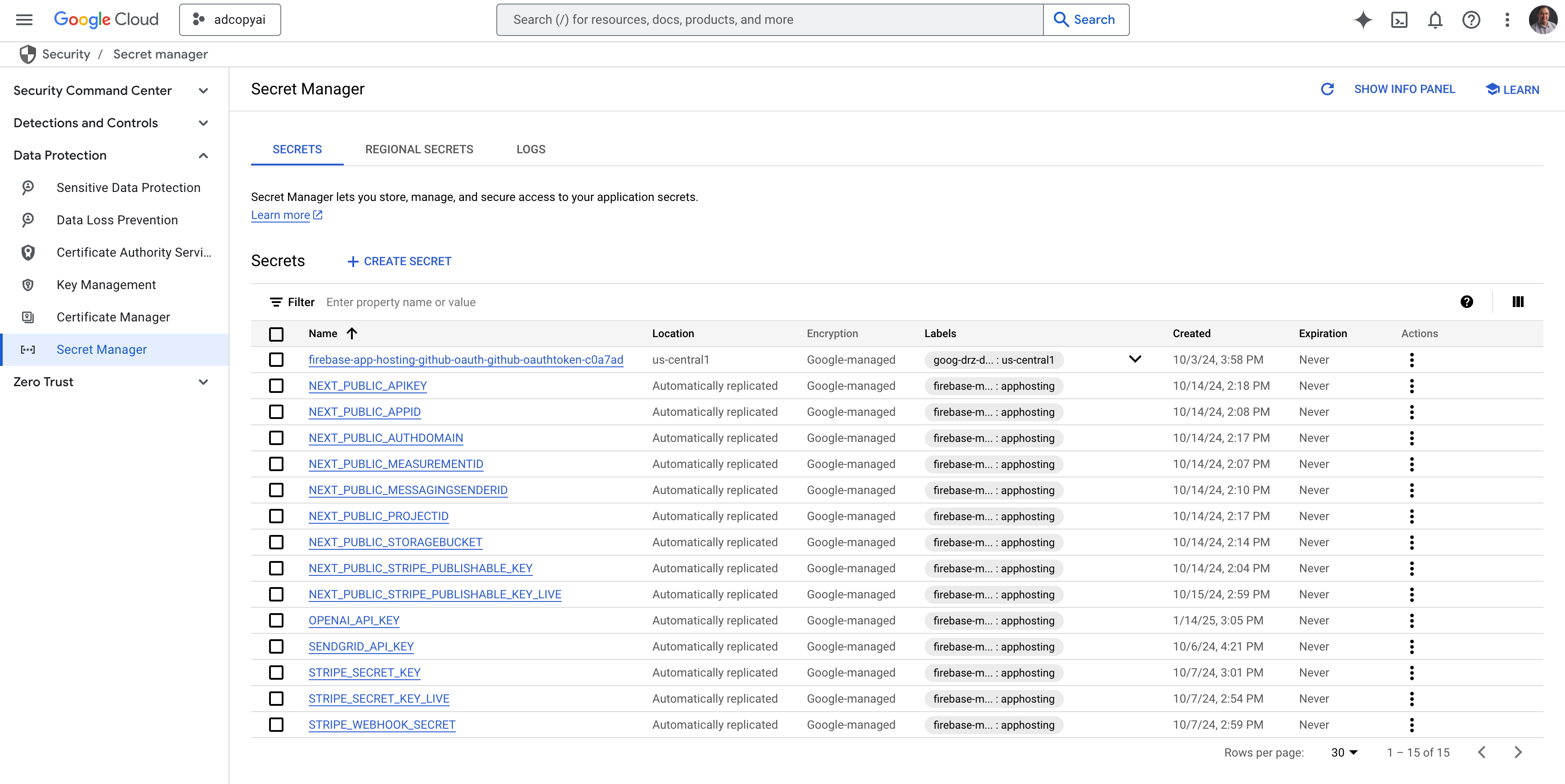 GCP Secret Manager