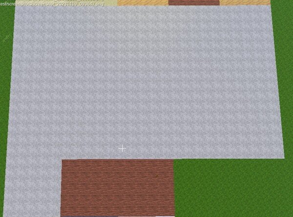 A grid of Minecraft blocks, each square is 5x5 blocks. Almost all of the blocks seem to be gravel.