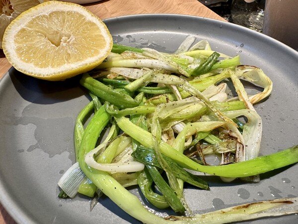 Sautéed green onions. Better than you might expect.