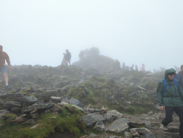 A busy Yr Wyddfa (Snowdon) Peak