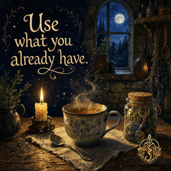 You don't need rare tools to make your magic meaningful. A kitchen spoon can stir intention into tea, a jar can hold a simple charm, and your own words can name what you're working toward.