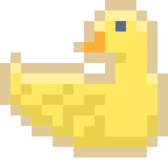 Pixel art of a small ducky.
