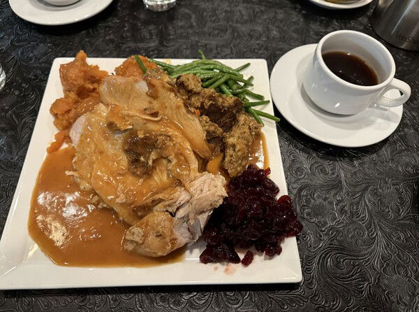 A Thanksgiving feast! So good...
