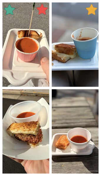 Scenes from Strasburg - The Contenders

>> Winners
Green-Best Combo-Island Flavourites
Red-Best Soup-Island Flavourites
Yellow-Best Grilled Cheese - Sammy Lou's

>> Runner's Up
Hallelujah Eats
Melted Dreams