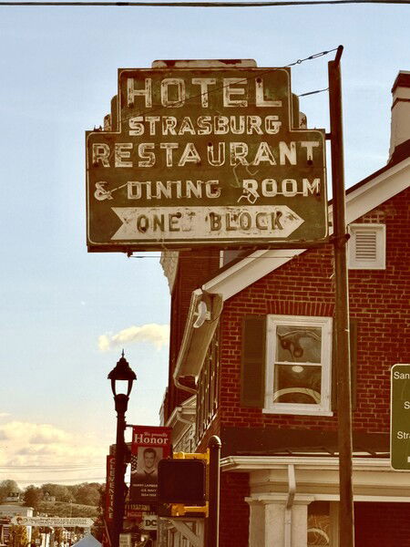 Old Hotel Strasburg Restaurant sign