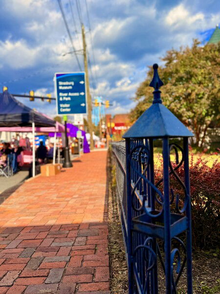 Iron Fence and brick sidewalk