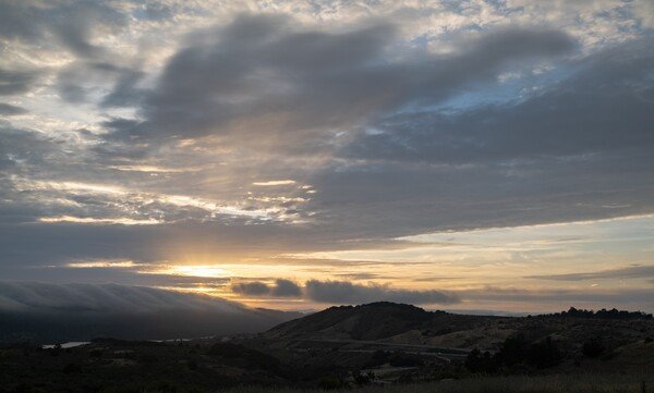 Sunset taken from scenic vista on I-285 near Palo Alto, CA.