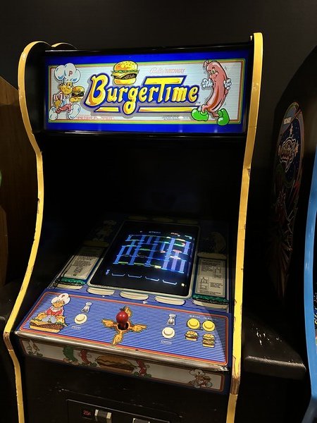 BurgerTime video game from the 1980's in an arcade in Arlington, Texas.