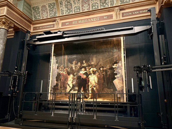The Night Watch, by Rembrandt van Rijn, being restored