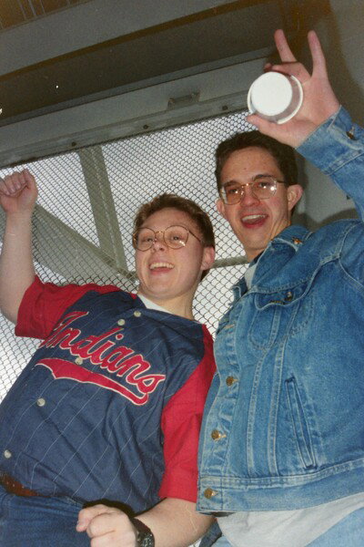 Scanned a few more negatives today. This is my friend, Kevin, and me at Jacobs Field (now Progressive Field). The photo was taken sometime during the weekend of April 15–17, 1994, when the Cleveland Indians hosted the Kansas City Royals for a three-game series. The Indians lost, but we had fun anyway.