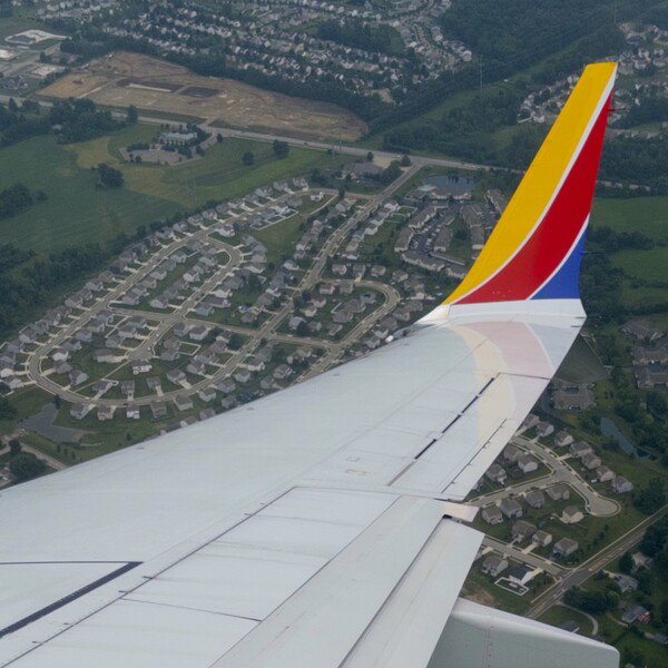 Winglet over Columbus, on approach from Phoenix