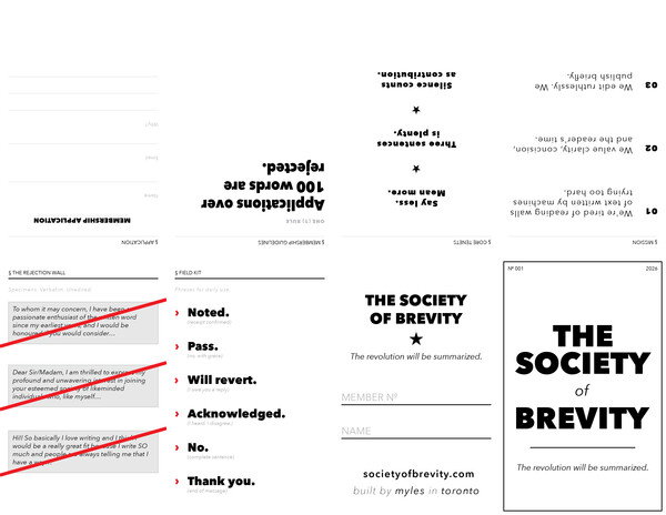 The Society of Brevity Zine