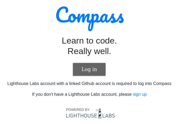 Lighthouse Labs Compass login page. 