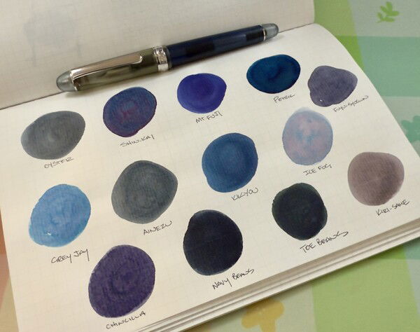 Choosing an ink for the Platinum 3776 Mountain Mist. (Taccia Ainezu is the answer.)