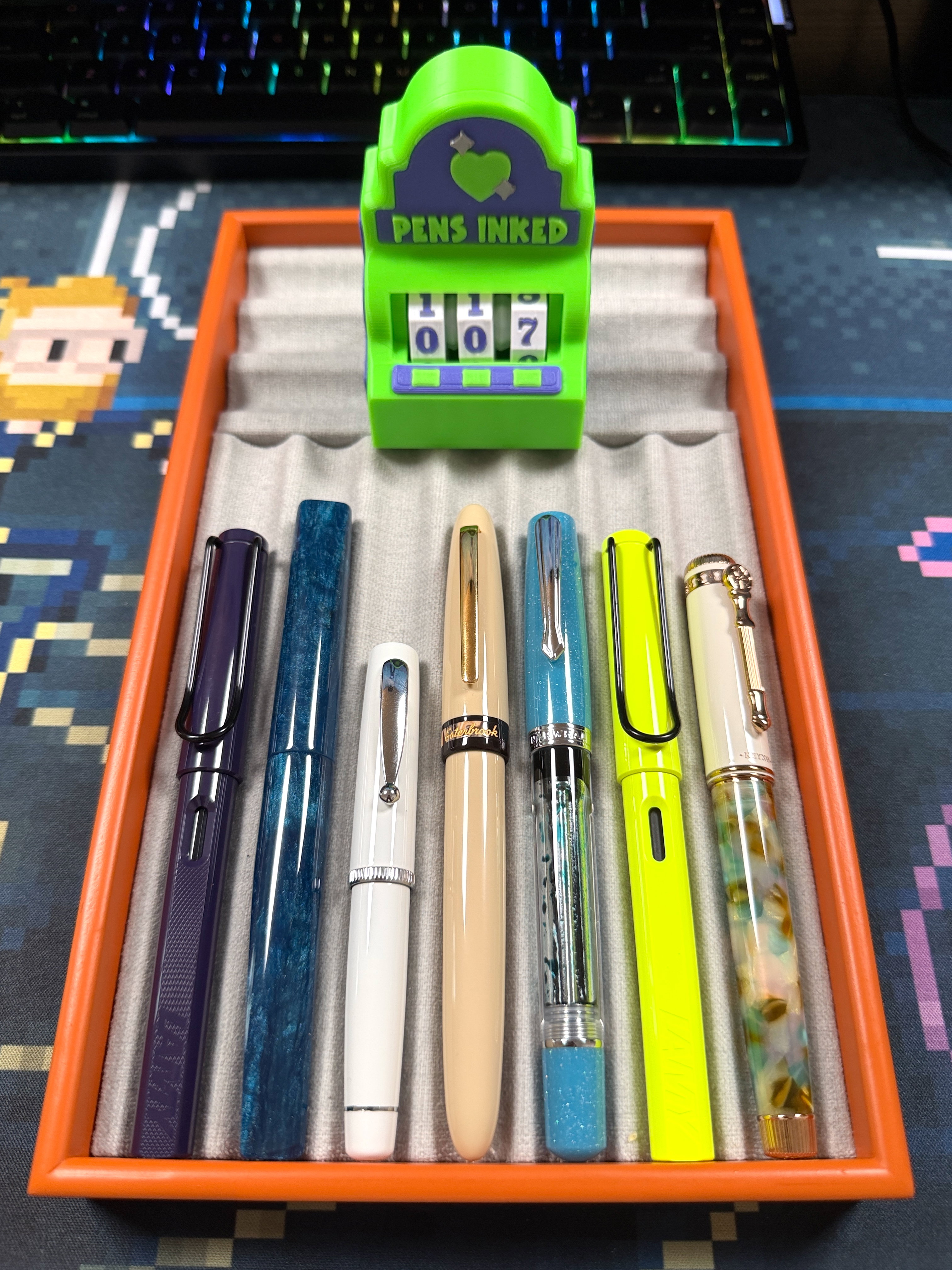 Number go up! Seven fountain pens currently inked. #FountainPens