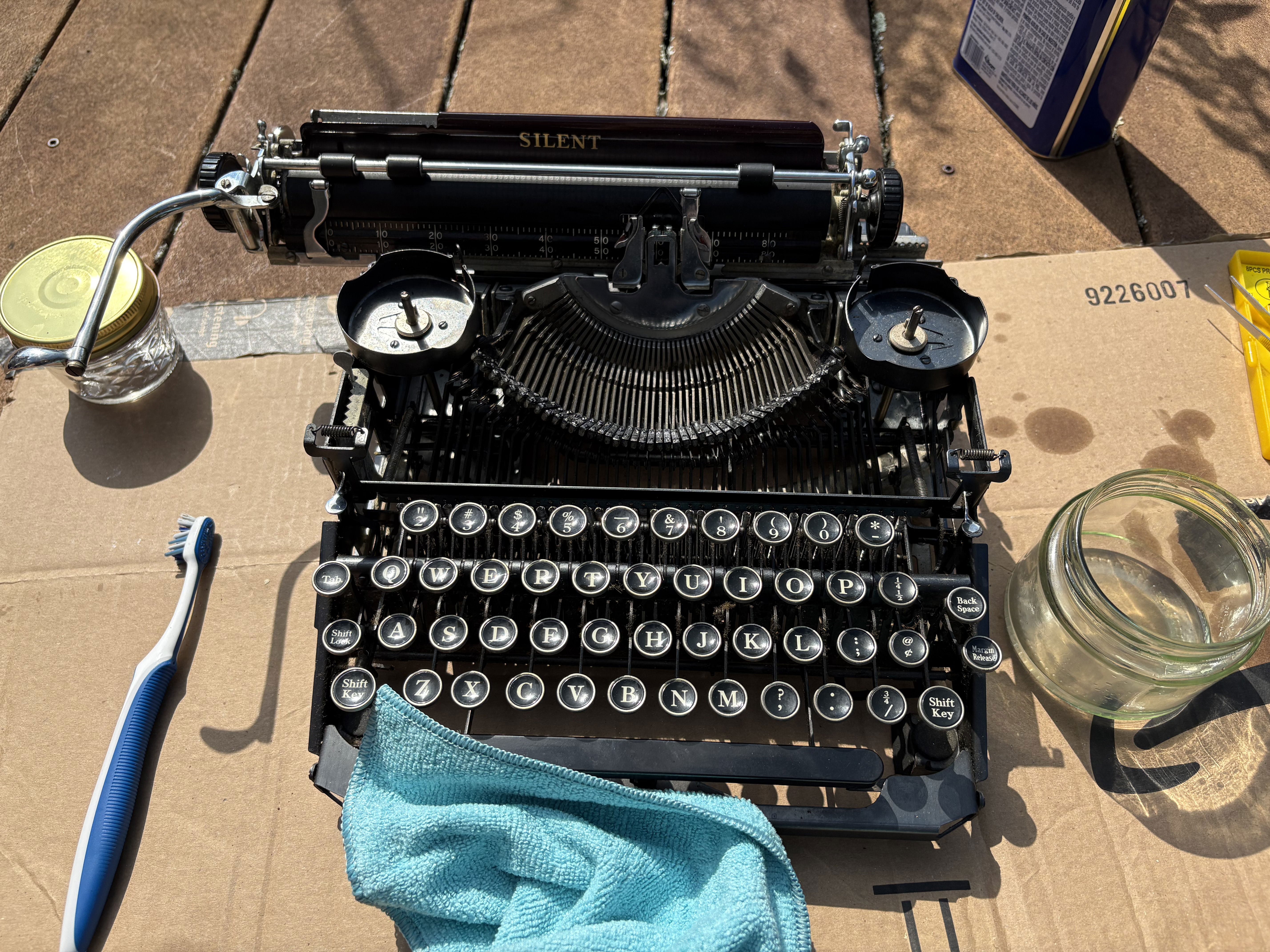 Disassembled typewriter