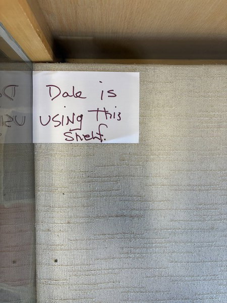 Dale is using this shelf