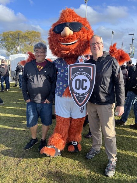Here I am, posing with a local Orange County legend and mascot.