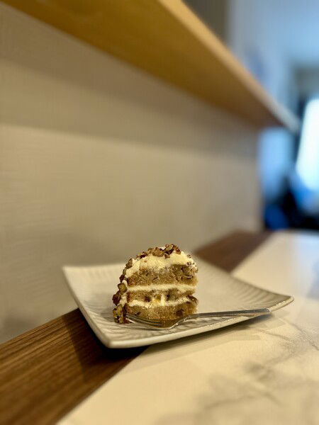 Hummingbird cake slice from my daughter. 