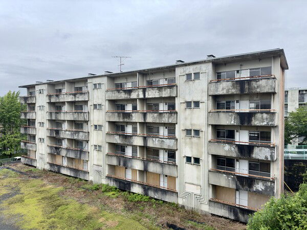 Abandoned and dilapidated public “danchi” apartments in Yokohama Japan. 