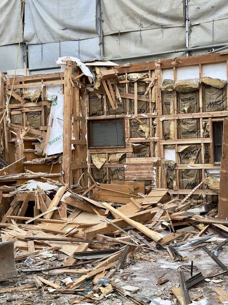 Our house where our daughters grew up being torn down after we sold it. 