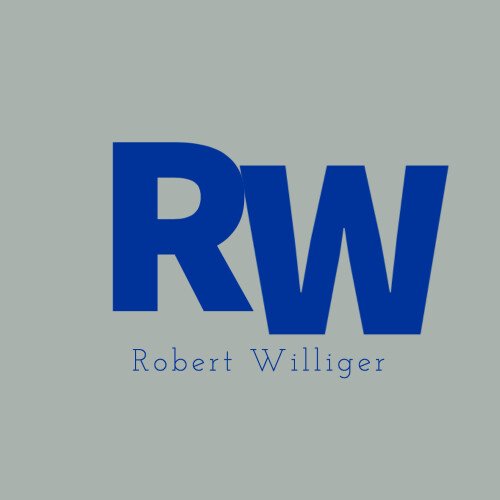 Robert Williger Logo with initials RW and name.