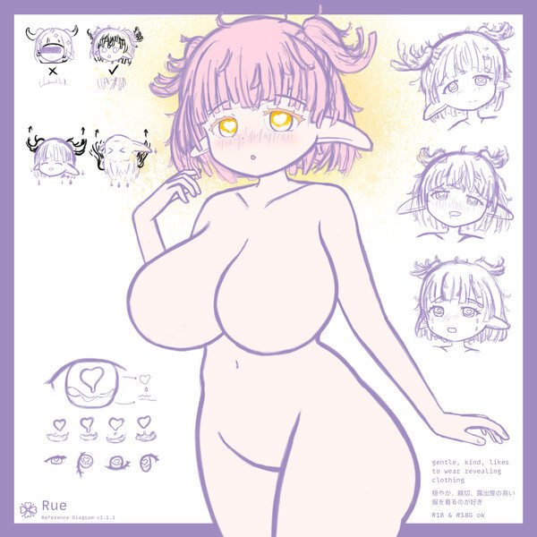 **Rue’s character reference v1.1.1**

Adjusted eye reference and refined description translation
