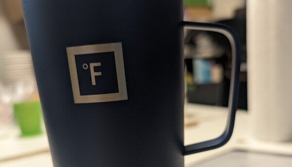 Cropped picture of my IronFlask coffee mug.
