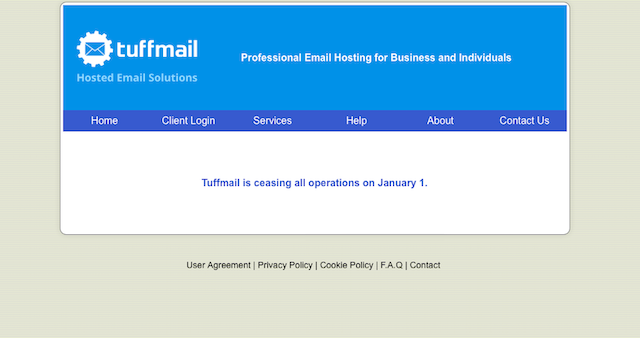 Tuffmail homepage