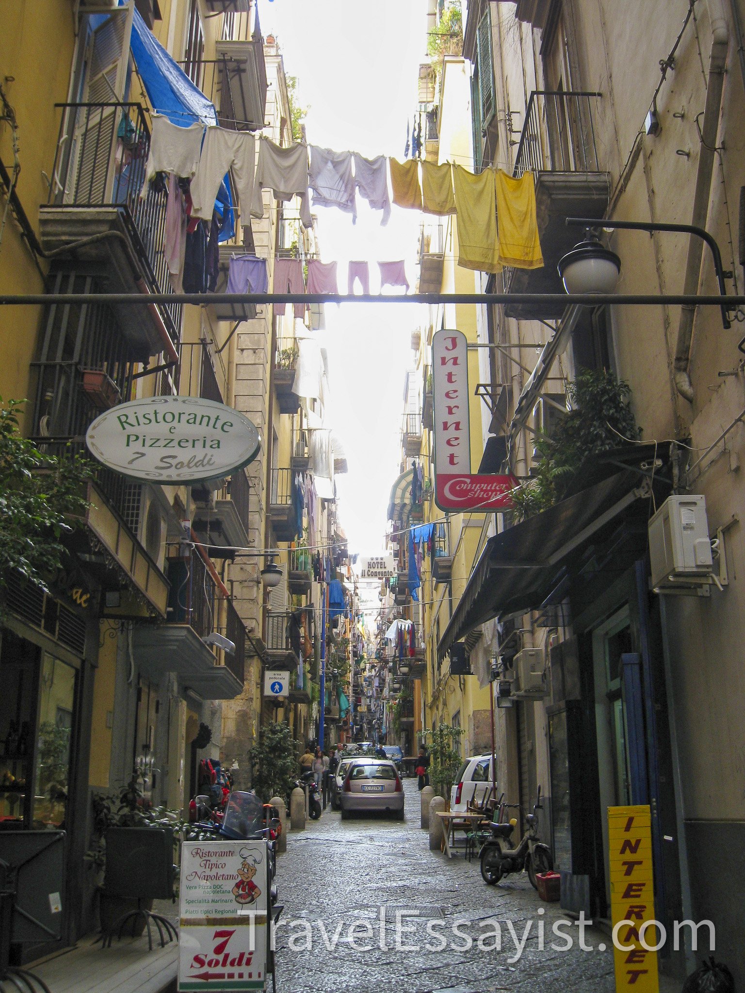 Narrow Streets of Naples in Italy