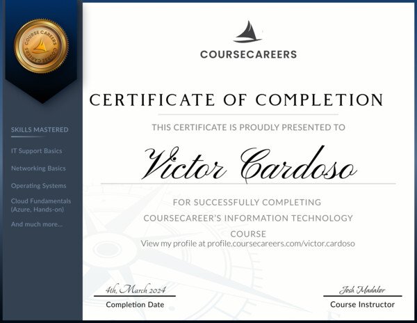CourseCarrers IT Professional Certificate