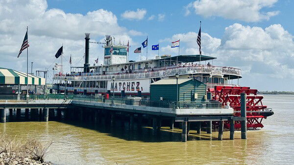 The Steamboat Natchez on the Mississippi River in the French Quarter of New Orleans
