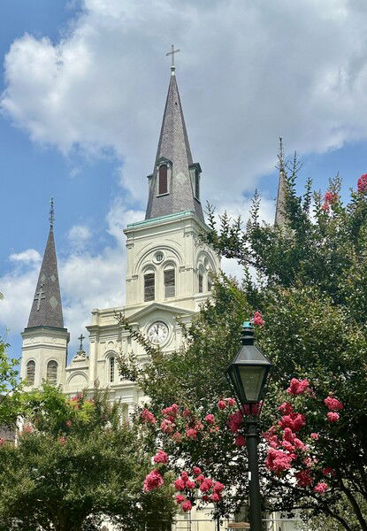 St. Louis Cathedral as seen from Jackson Square, in the French Quarter of New Orleans

St. Louis Cathedral  © 2025 by Eric von Foerster is licensed under CC BY-SA 4.0
