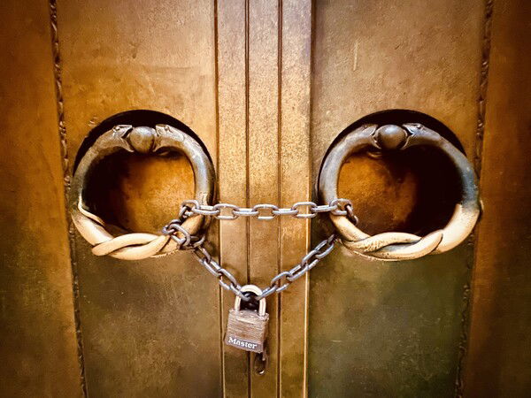 Chained and locked doors inside the Parthenon in Nashville, TN

#doorsday #doors chains #lock #old

Chained Doors © 2025 by Eric von Foerster is licensed under CC BY-SA 4.0

