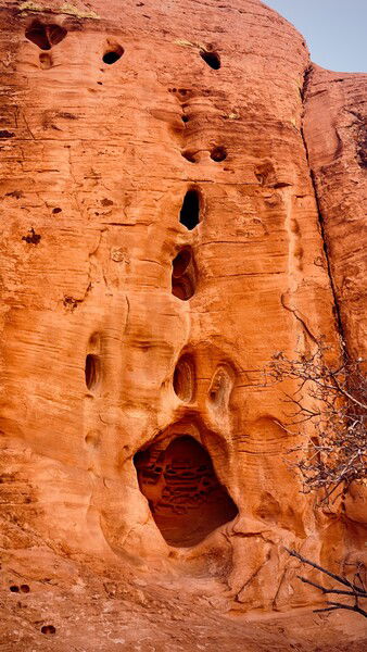 The upper holes were inhabited