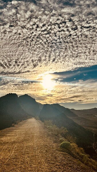 Sun getting low by Lake Mead